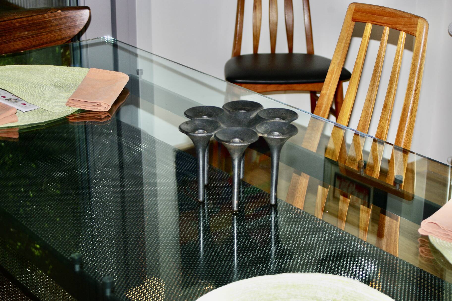 Vintage black cast iron candle holder by j quistgaard fordansk international design 1960s