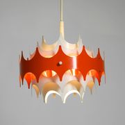 Beautiful small original 1960s Space Age metal pendant lamp by Doria
