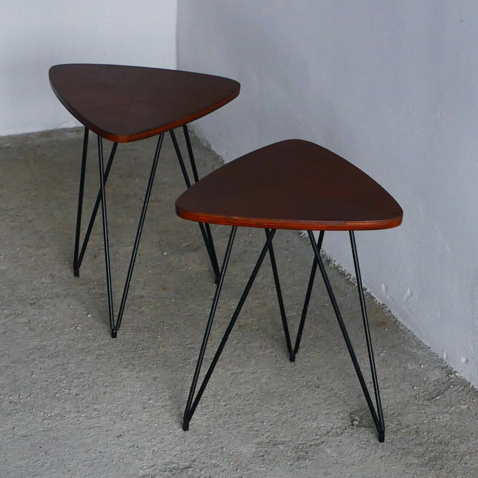 Paire de tables d'appoint années 50 - Design italien - Décoration vintage - Isa - Campo - Medea