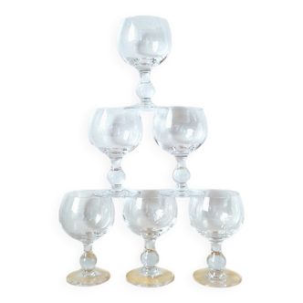 Set of 6 water glasses, 1970.
