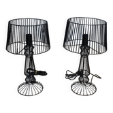 Pair of black modernist design lamps
