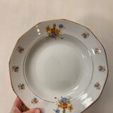 Hollow plates porcelain of Limoges with flower