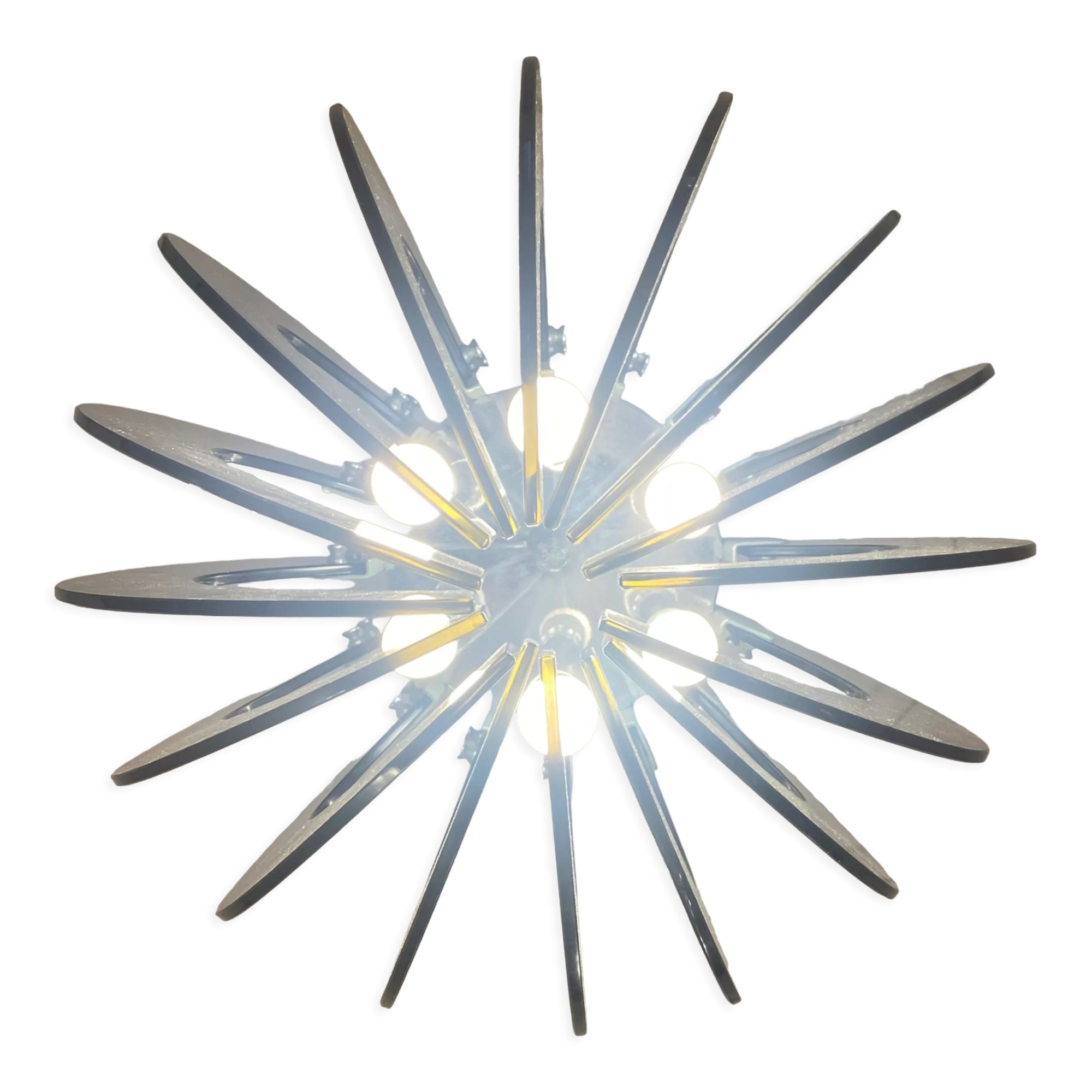 Pair of smoked glass suspensions - 70s