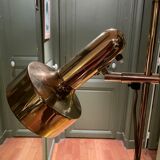 Danish floor lamp 2 height adjustable reflectors in gilded brass TS BELYSNING