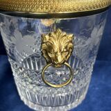 Cut crystal ice bucket – bronze mount