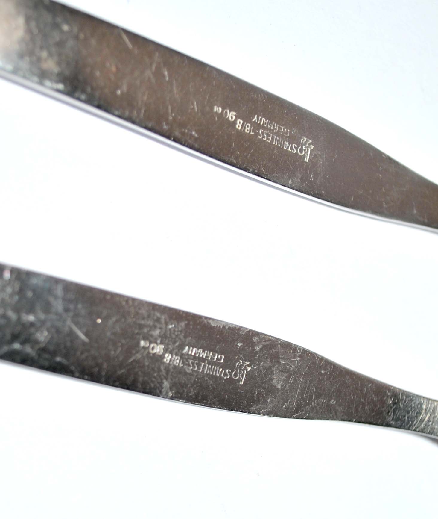 Vintage stainless steel children's cutlery - dog and squirrel germany