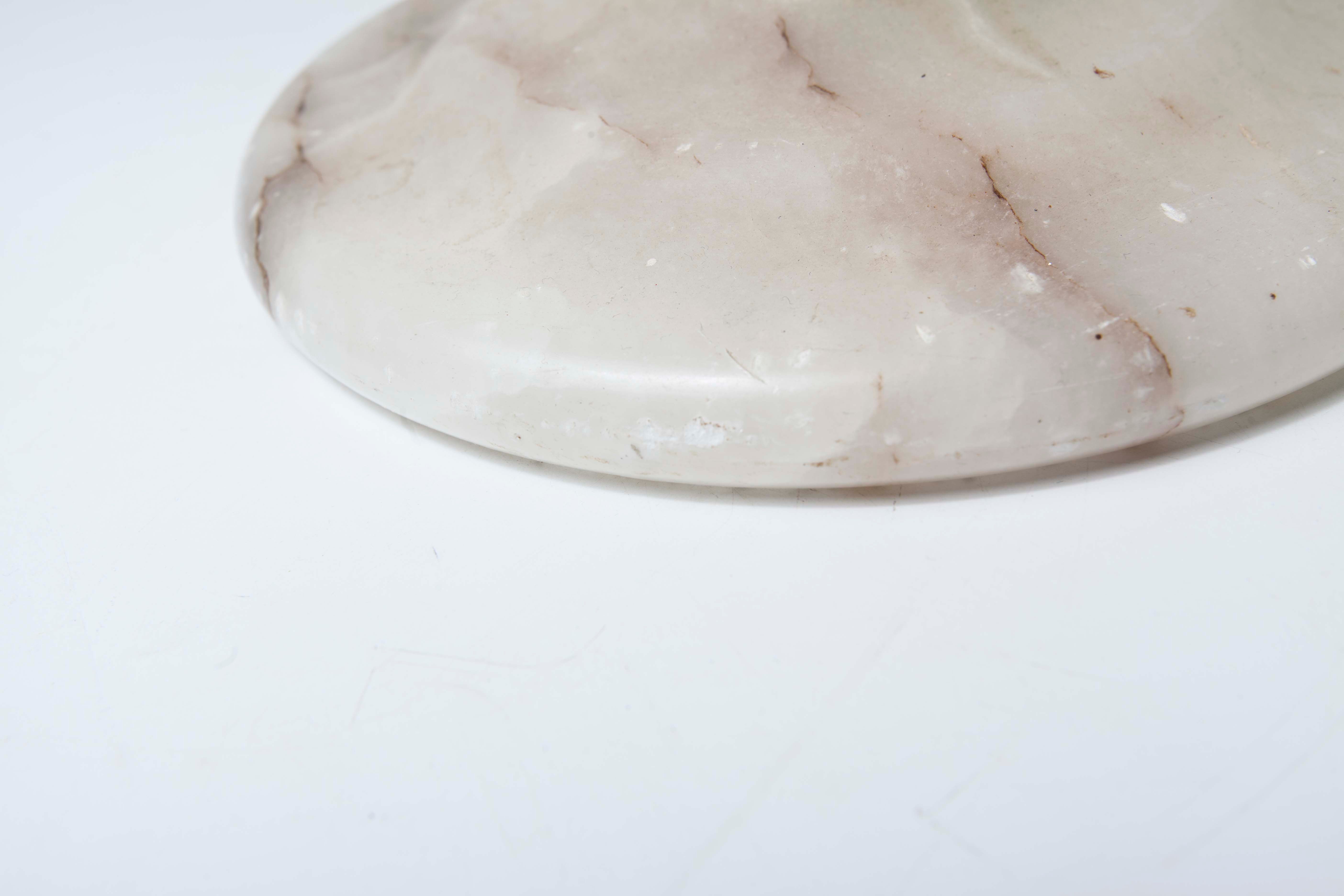 1930 white marble and chrome ashtray