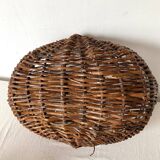 Wicker and hazel wood basket