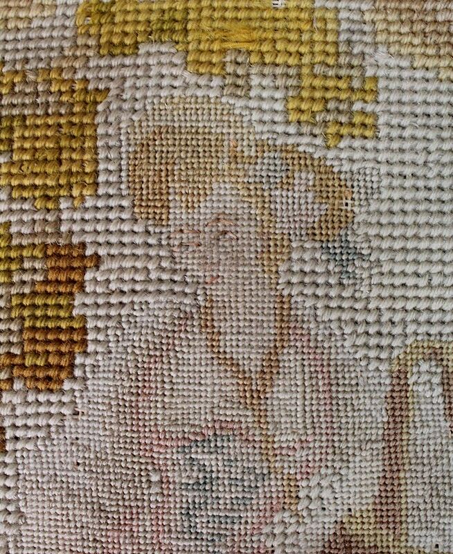 Canvas and wood stool, Louis XIV style - End of XIXth century