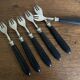 Set de 6 fourchettes à huitres 19e en bois d'ébène