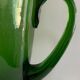 Carafe et 6 verres en verre vert bullé