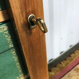 Green leather and walnut cardboard Louis Philippe