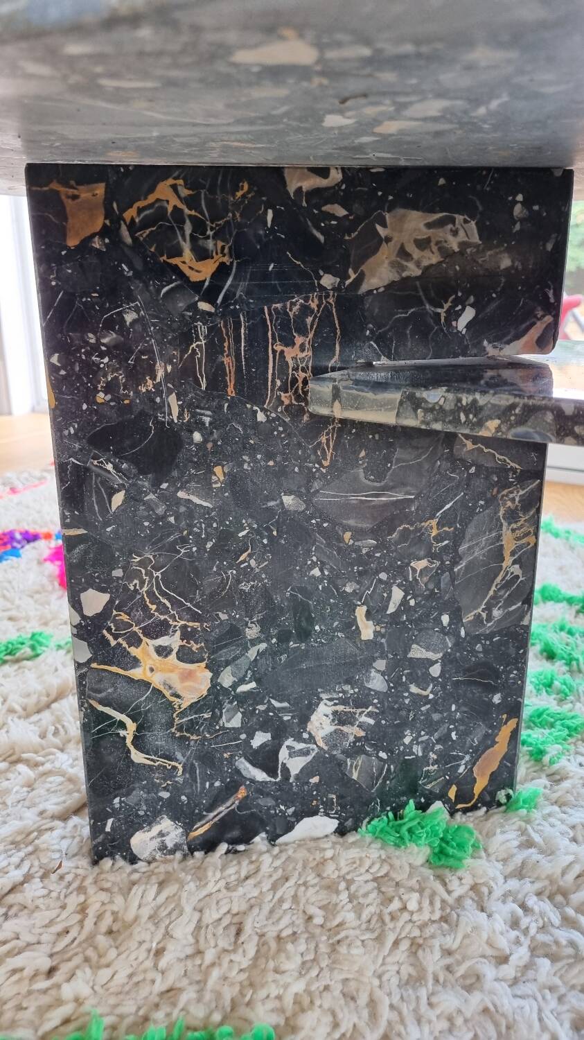 Vintage black terrazzo coffee table