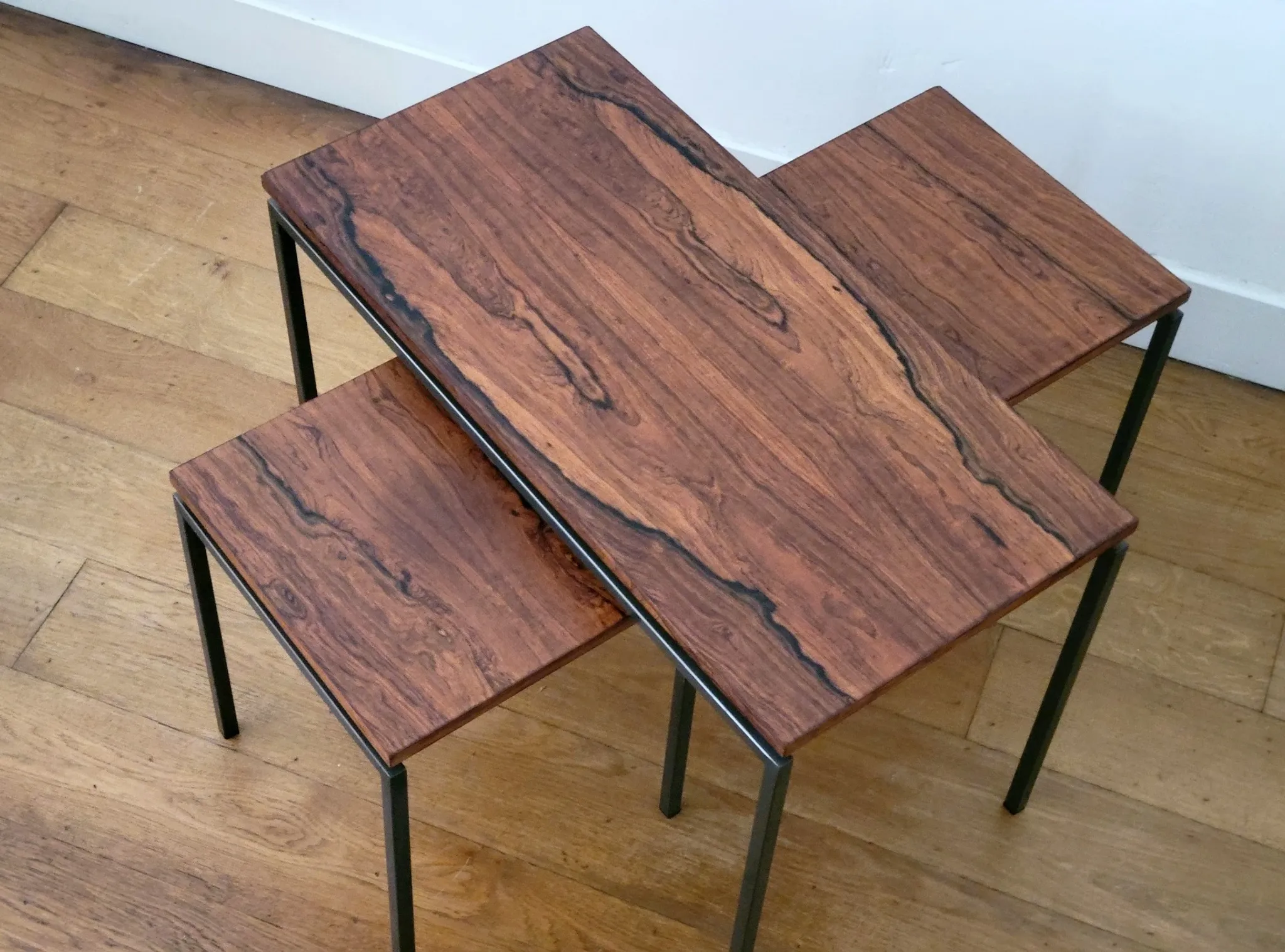 Rosewood nesting tables by Cees Braakman for Pastoe, 1960