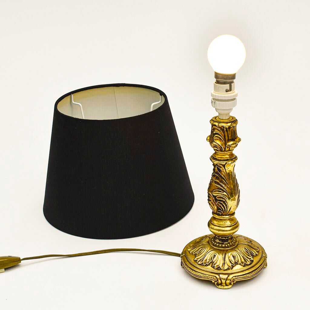 Pair of table lamps to lay vintage gold bronze old