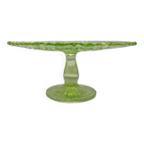 Assiette à gâteau vintage en uranium, années 1940