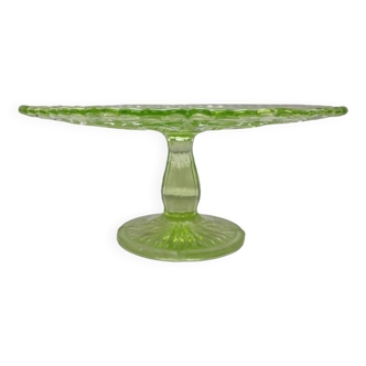 Vintage Uranium Cake Plate, 1940s
