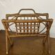 Vintage folding rattan magazine rack