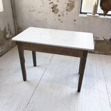 Oak and marble farm table