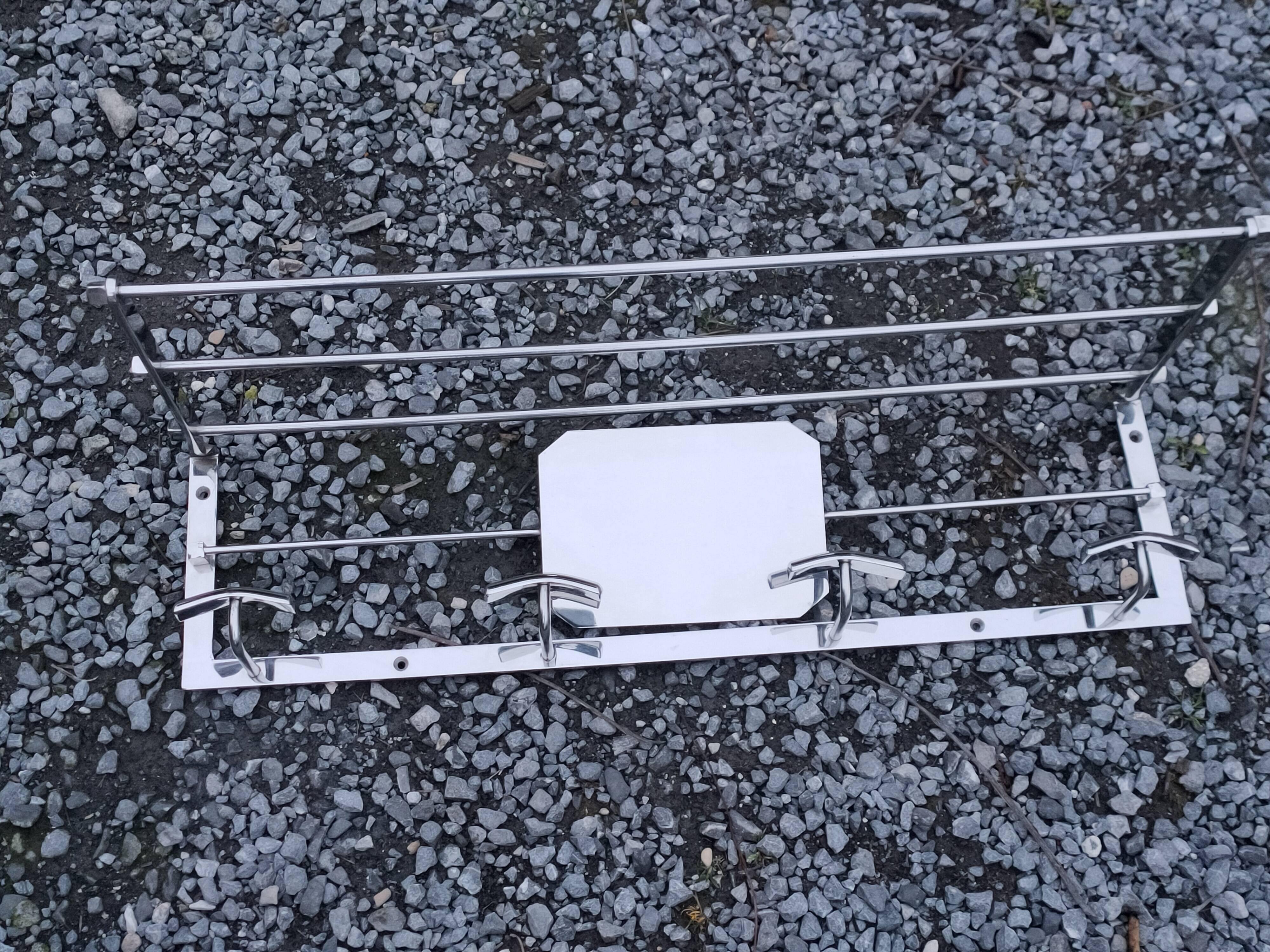 chrome coat rack with 4 hooks