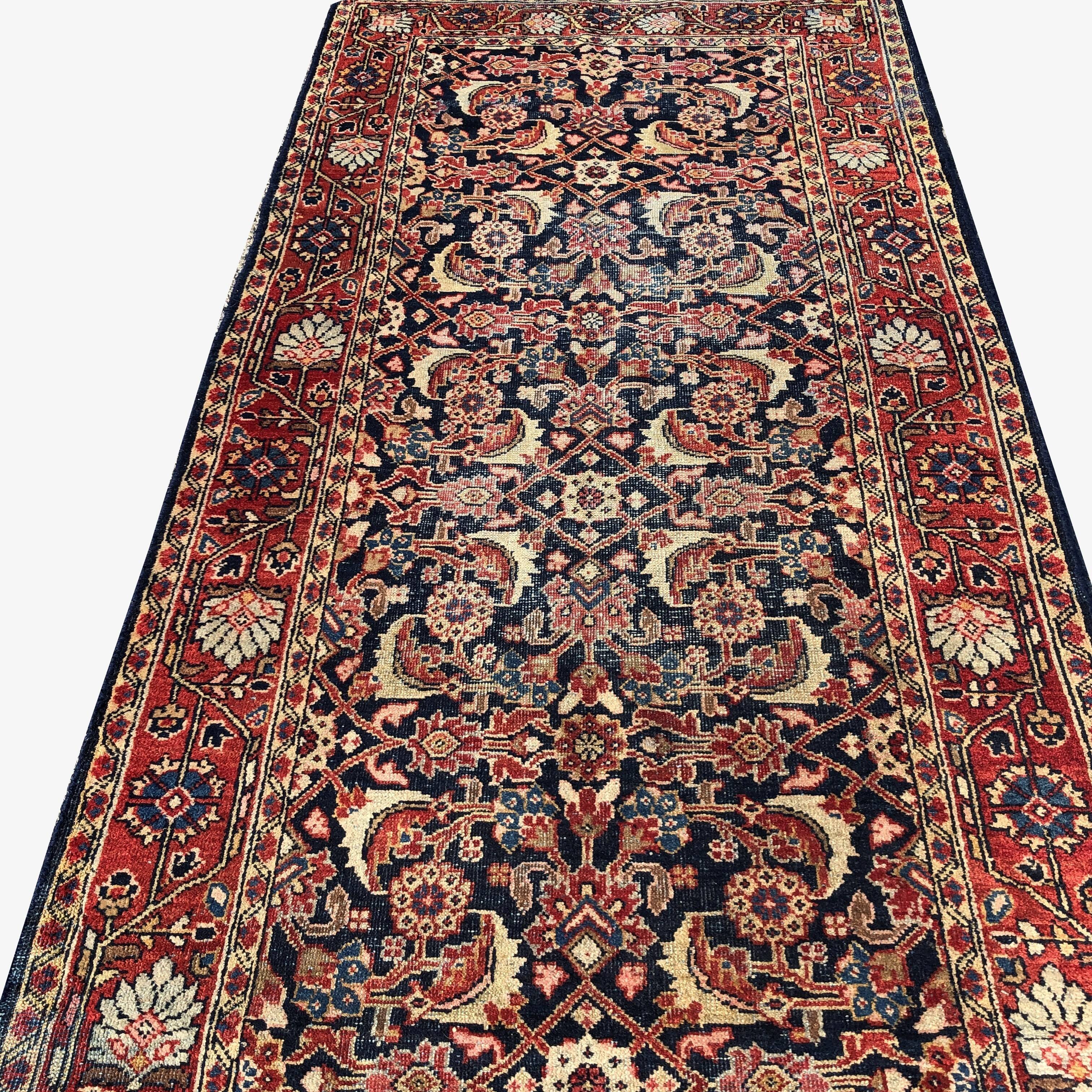 Oriental carpet iran persian Ancient MALAYER : 1.12 X 2.80 M