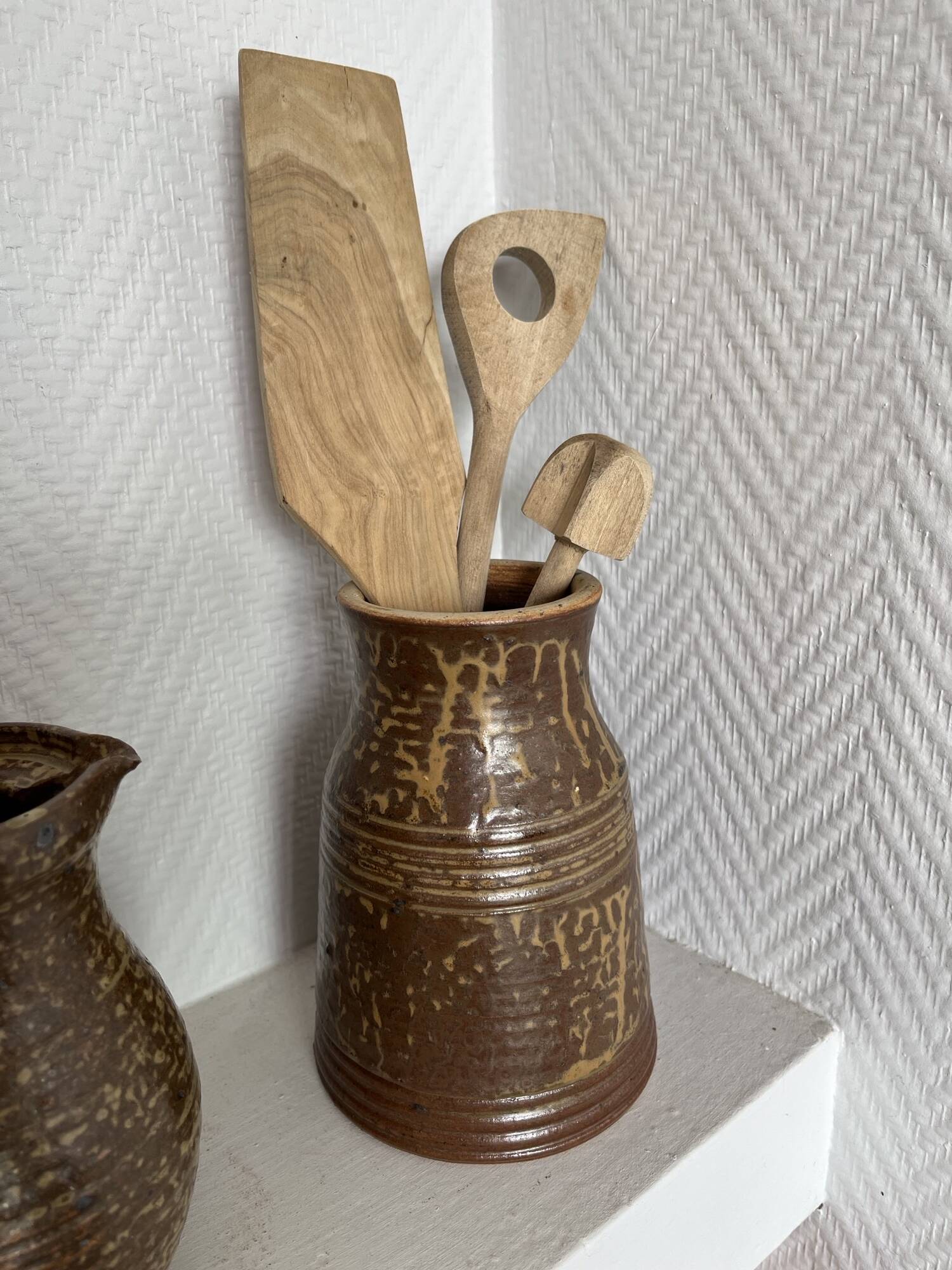 Set of 2 pieces in stoneware, the Bodin post.