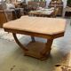 Art Deco extendable table in bleached walnut