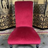 Chauffeuse époque Napoléon III velours rouge