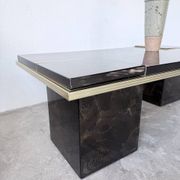 "Rizzo" lacquered and brass coffee-bar table from the 1970s.