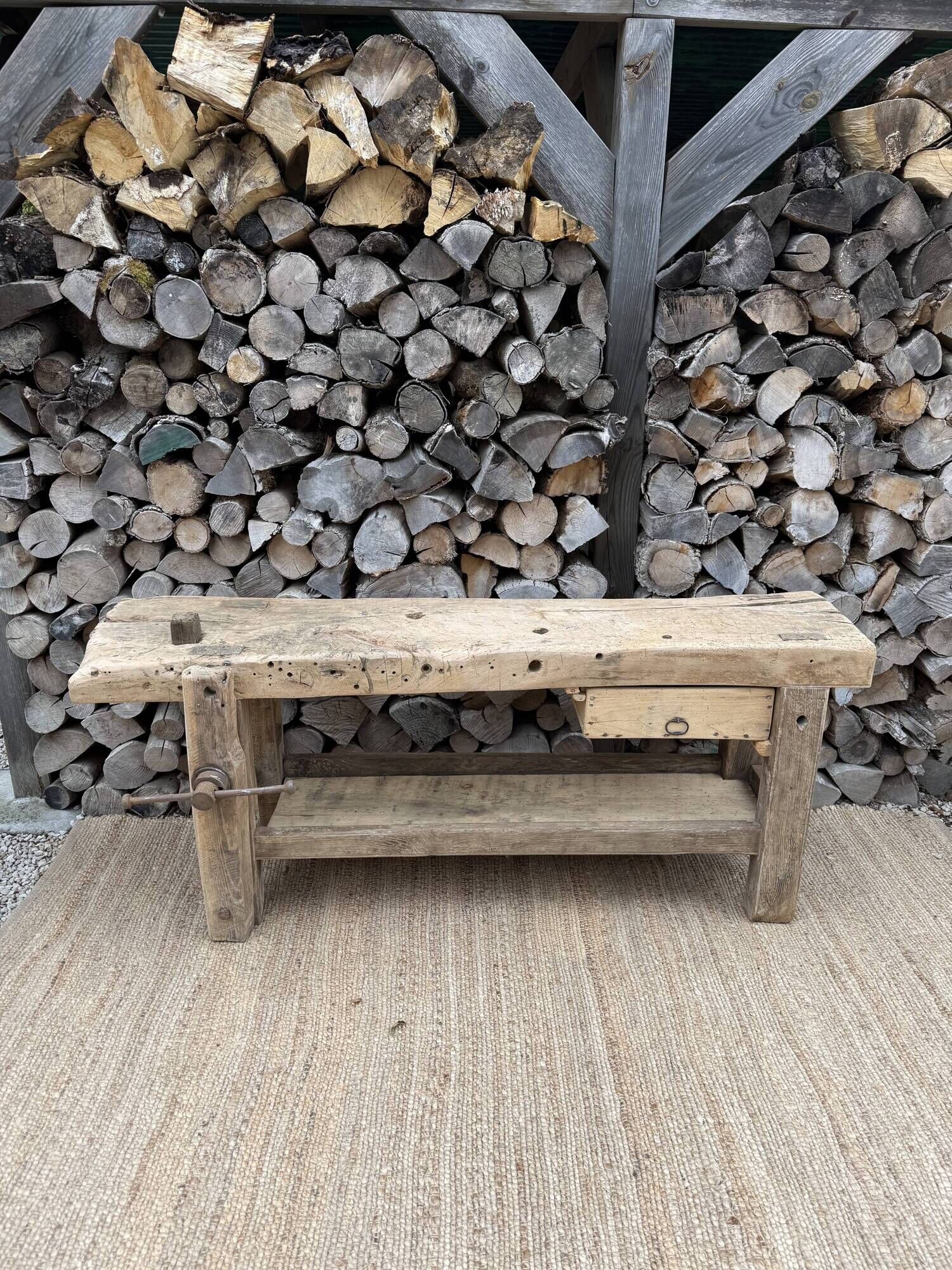 Renovated carpenter's workbench 170cm