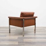Leather armchair, 1970s, manufacturer Sitag, cognac brown leather.