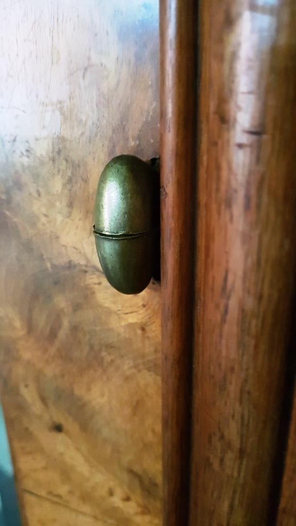 Art Deco wardrobe with elm magnifying glass dome and oak
