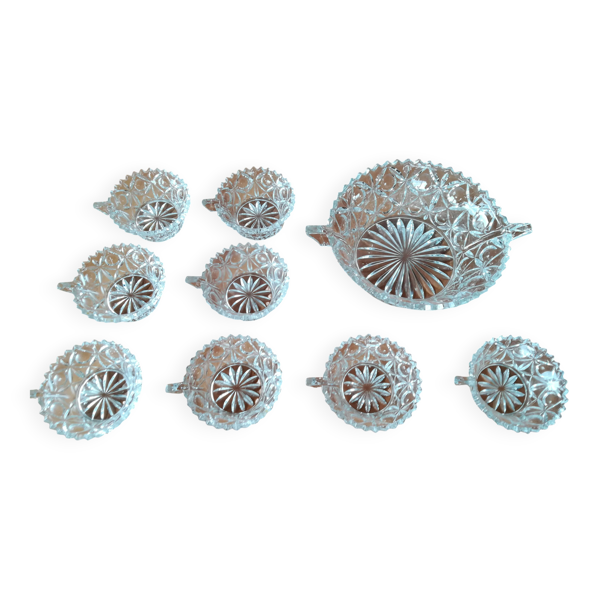 Chiseled glass fruit salad set