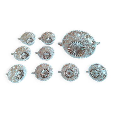 Chiseled glass fruit salad set
