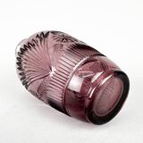 Bohemian Hand Cut Glass Vase, 1970s