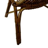 Ensemble vintage de 4 fauteuils club en rotin Rohe Noordwolde 1960