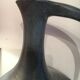 Vase with vintage Scandinavian blue ceramic handles. Signed Lienau