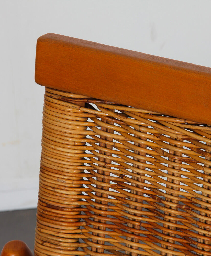 Fauteuil vintage en osier édité par Uluv 1960