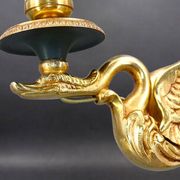 Flamboyant Pair of Candelabra/Chandeliers Solid Bronze Empire Style