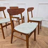 Set of 6 green fabric chairs