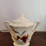 Digouin Sarreguemines coffee service with iris decoration