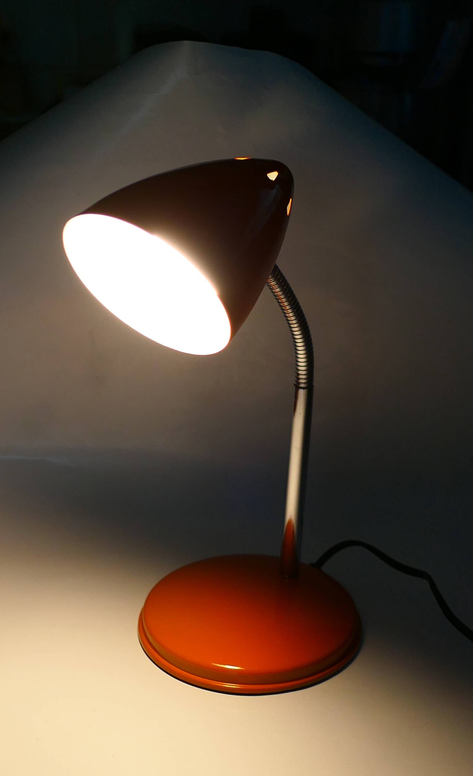 Lampe de bureau orange vintage années 70-80's