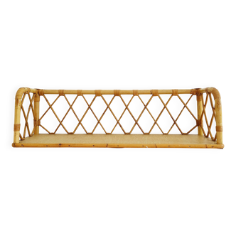Etagère bibliothèque en rotin ancienne 80cm