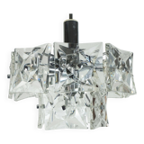 elegant 2-tier kinkeldey mid century PENDANT LIGHT crystal glass and chrome