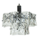 elegant 2-tier kinkeldey mid century PENDANT LIGHT crystal glass and chrome
