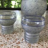 Service flacon et 4 verres graminés