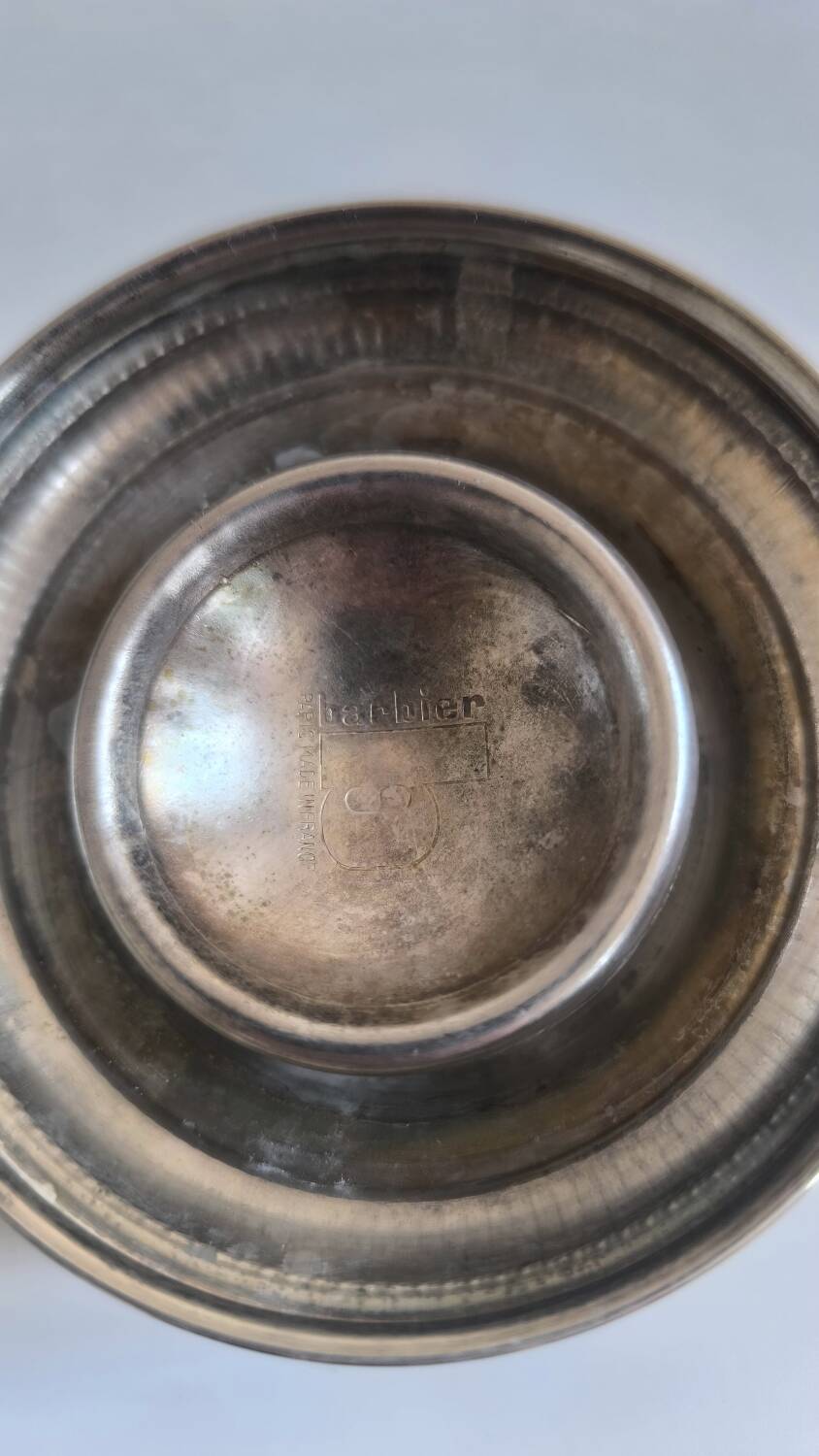 Pair of silver-plated metal candlesticks from Maison Barbier