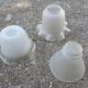 Lot de 3 suspensions globe en verre moulé vintage