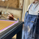 Black chairs and cannage