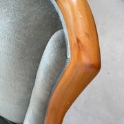 1960s Scandinavian Mid-century Sofa, Solid Cherry Wood and Velvet